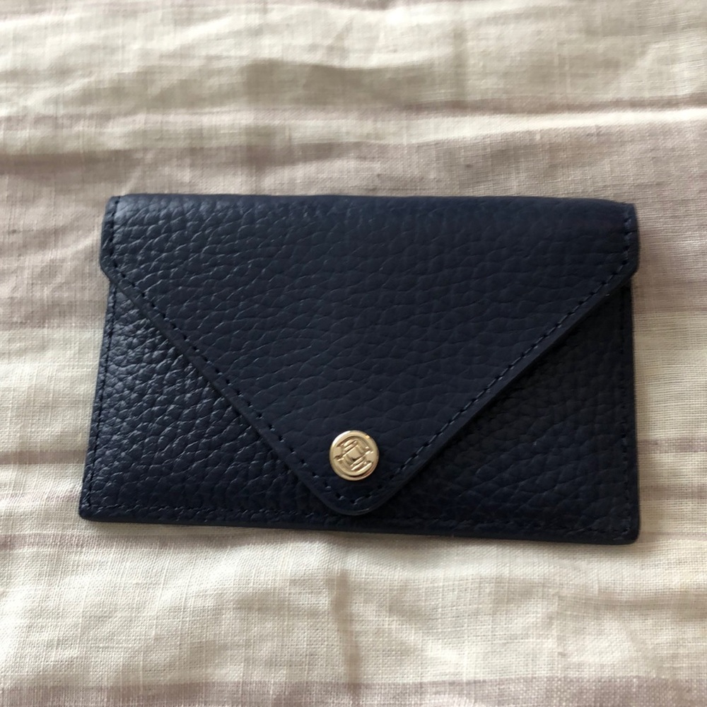 Dagne Dover Leather Card Case Navy
